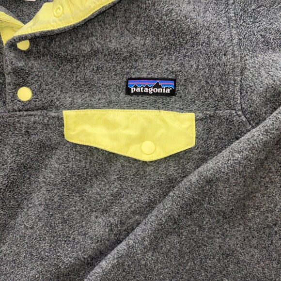 PATAGONIA Women's Lightweight Synchilla® Snap-T Pullover Gray Chartreuse Small - Picture 5 of 10